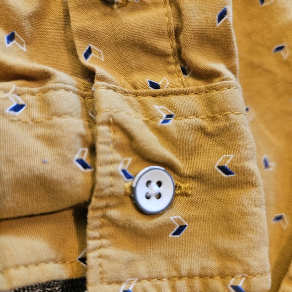 3T Boy PD & C Peached Poplin Button Up Yellow w Print - Picture 11 of 11
